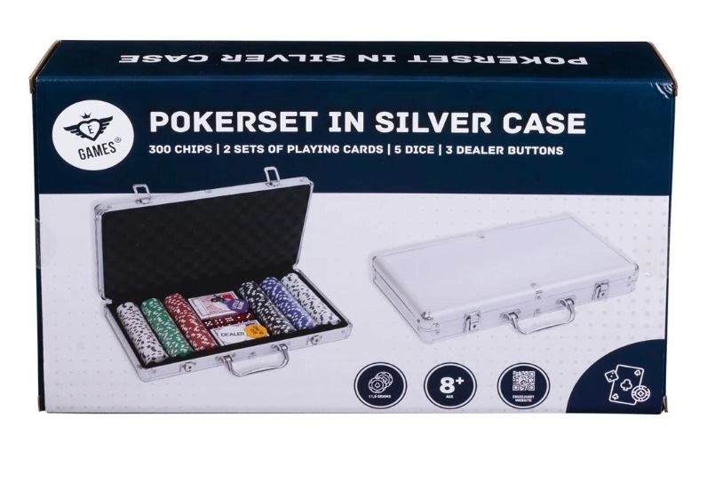 Pokerset i metallväska, med 300 marker (11.5 grams)