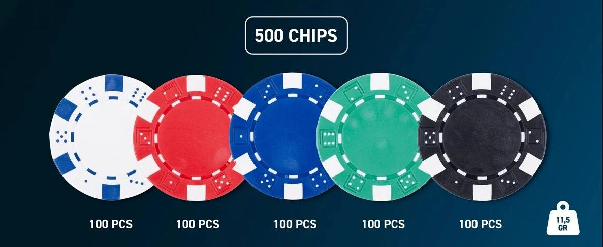 Pokerset i metallväska med 500 marker (11.5 grams)