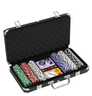 Pokerset med svart metallväska, 300 chips (11.5 gram)