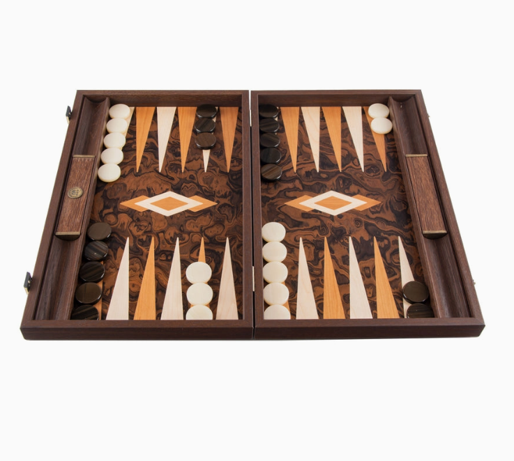 Premium Handcrafted California Walnut Burl Backgammon Set