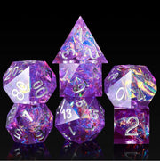 A Role Playing Dice Set - Dark Purple Spectral ( White Font)