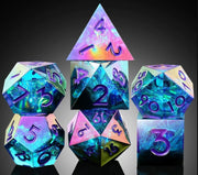 A Role Playing Dice Set - Purple And Blue Spectral
