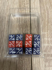 Purple/Red Positive/Negative D6 Dice 12 mm (12 pcs)