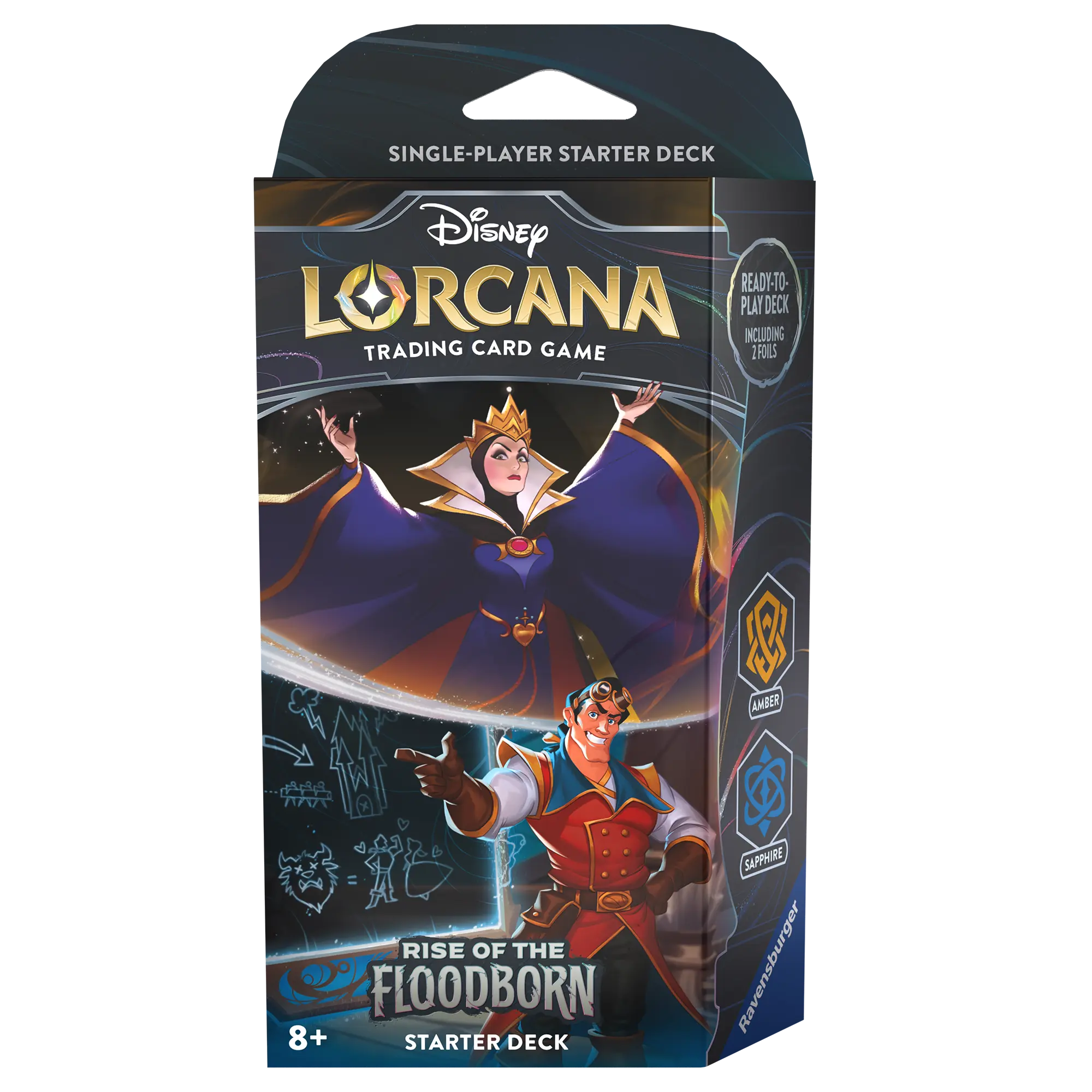Disney Lorcana TCG: Rise of the Floodborn - Starter deck - Wicked Queen and Gaston (Amber & Sapphire)