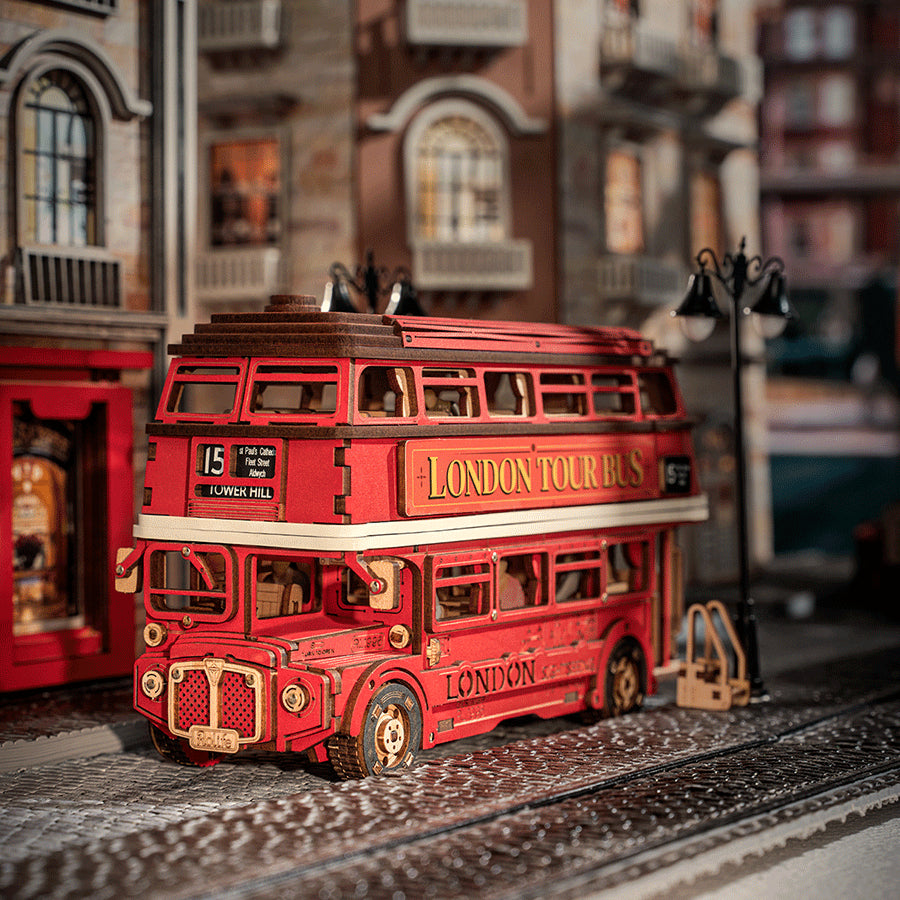 London Tour Bus - 3D Wooden Puzzle DIY - Rolife