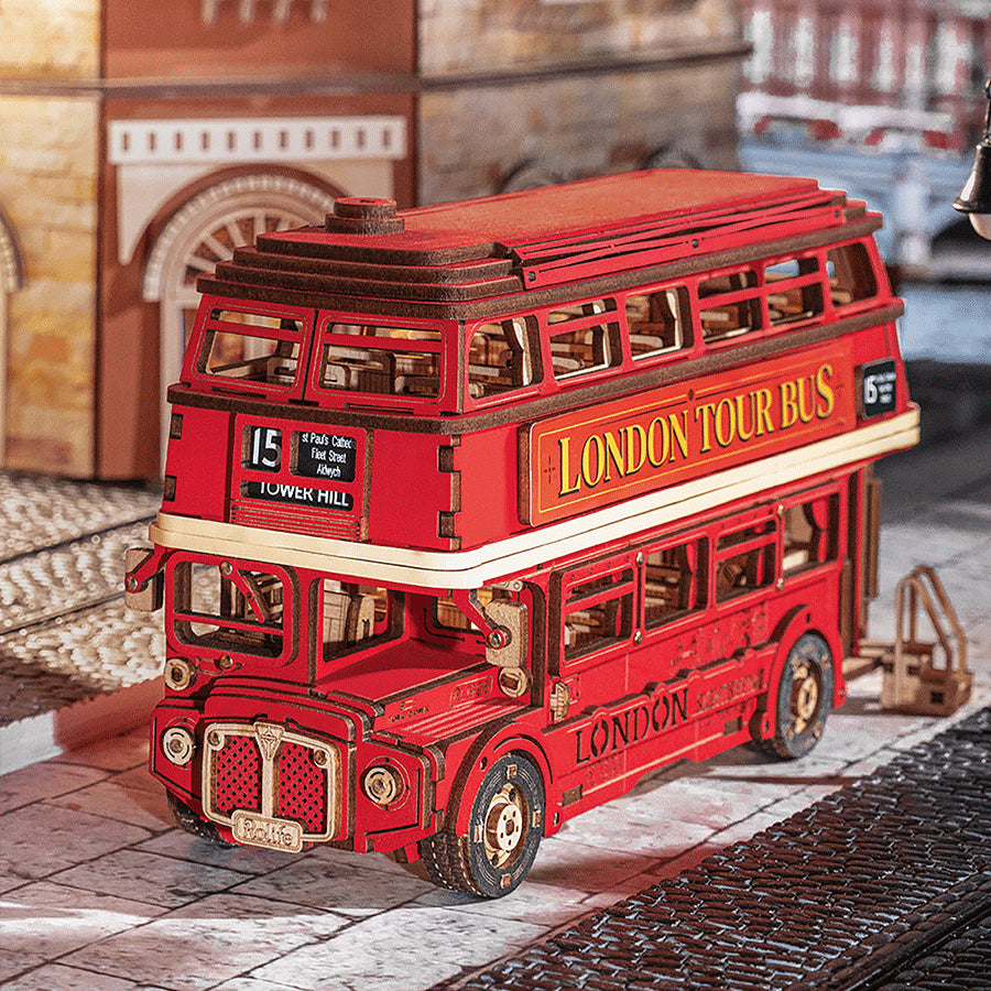 London Tour Bus - 3D Wooden Puzzle DIY - Rolife
