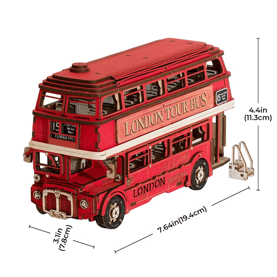 London Tour Bus - 3D Wooden Puzzle DIY - Rolife