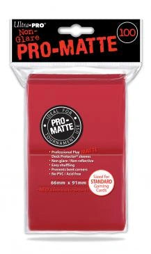 UP - Standard Deck Protector - PRO-Matte Red (100 Sleeves)