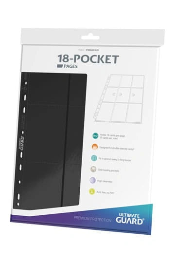 Ultimate Guard 18-Pocket Pages Side-Loading (10) - Black