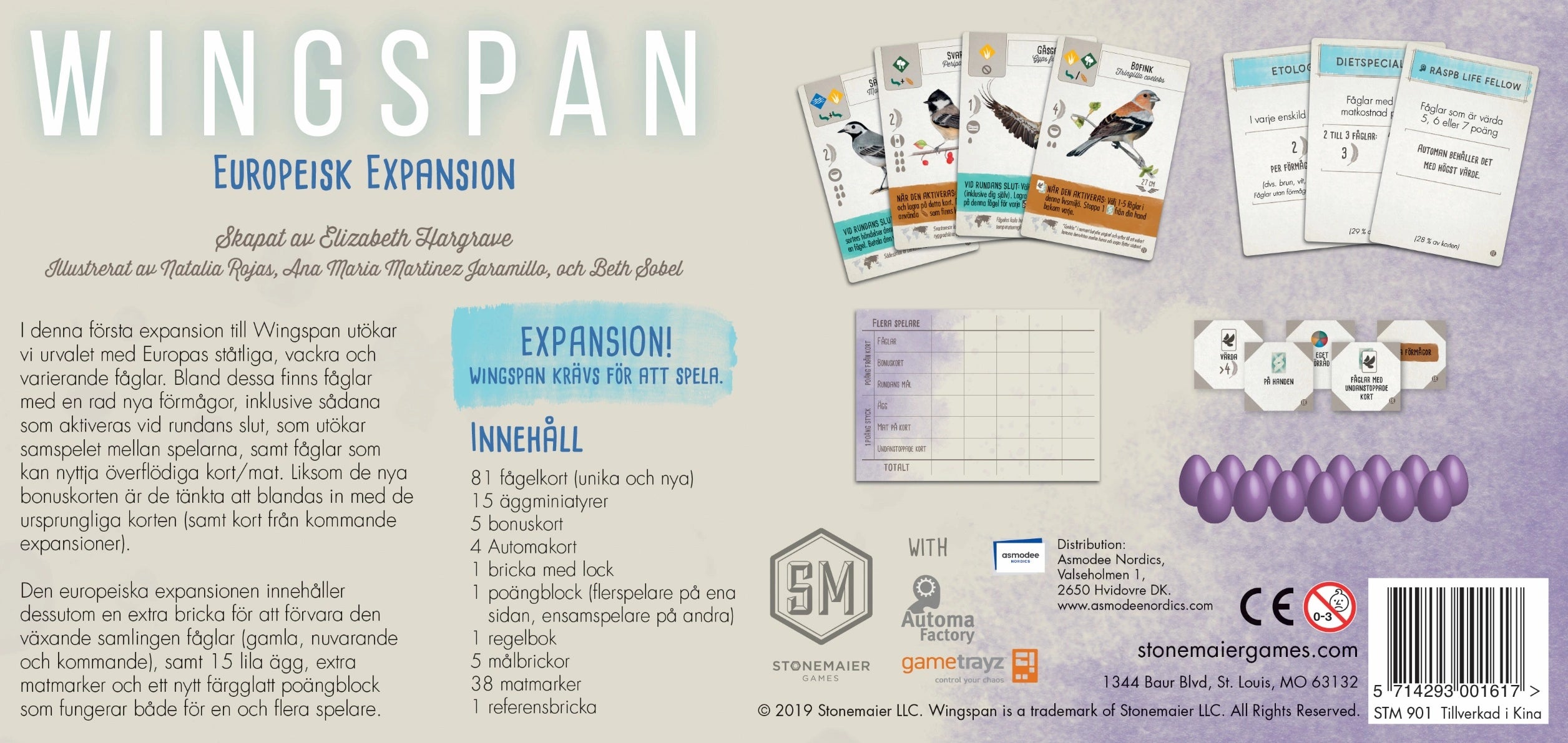 Wingspan European Expansion (Svensk Utgåva)
