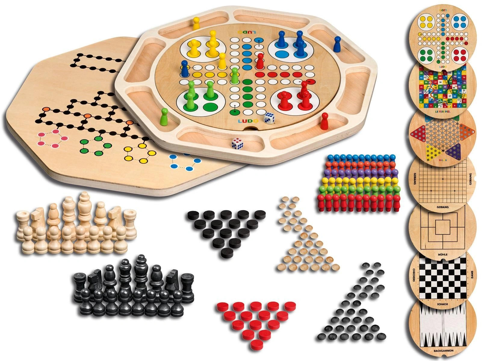 Wooden Game Compendium, 9 Games (3096)