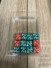 Grön/Röd Positive/Negative D6 Dice 12 mm (12st)