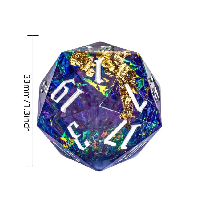 Titan D20 Purple & Blue Glitter  (33mm)