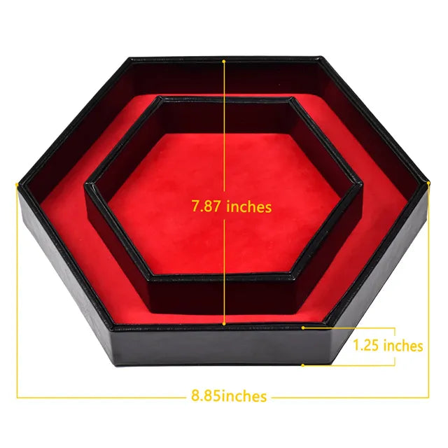 Hexagon Dice Storage Tray Röd