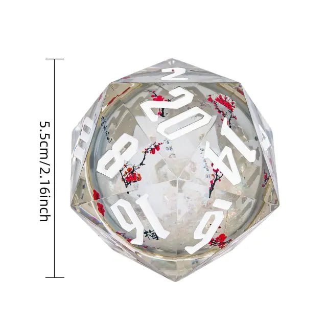 Liquid Core D20 Red Flower Glitter (55mm)
