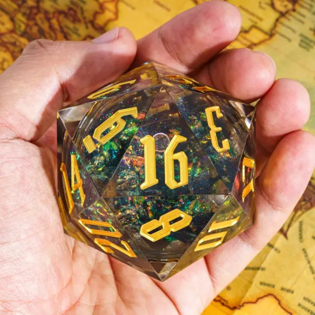 Liquid Core D20 Glitter (55mm) (Gold Font)