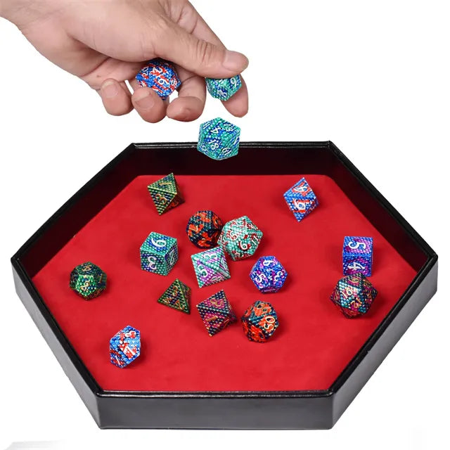 Hexagon Dice Storage Tray Röd
