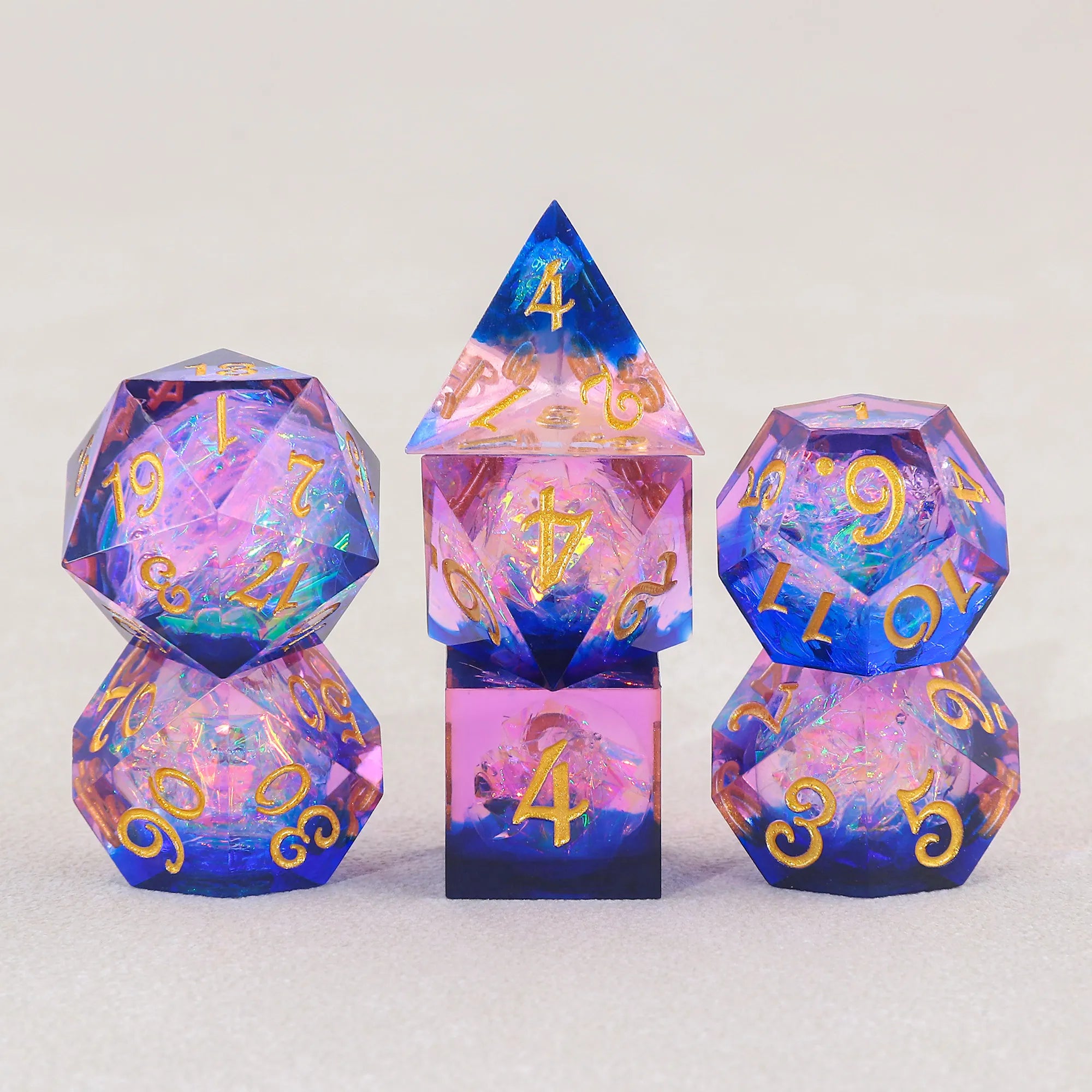 A Role Playing Dice Set - Blue And Pink