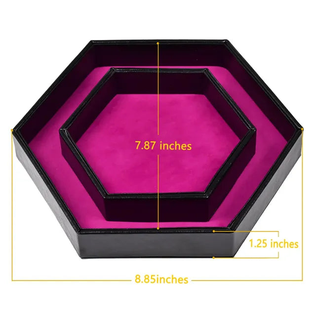 Hexagon Dice Storage Tray Rosa