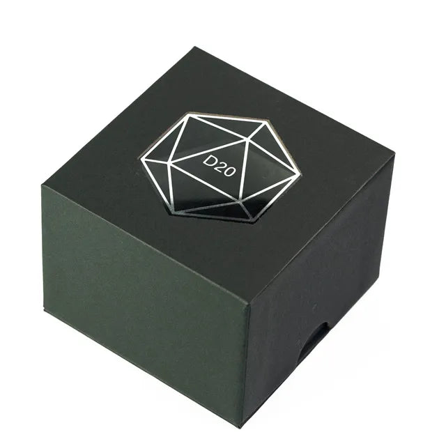 Titan D20 Green Glitter  (33mm)  (gold font)