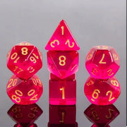 A Role Playing Dice Set: Dark Transparant Purple (Gold Font)