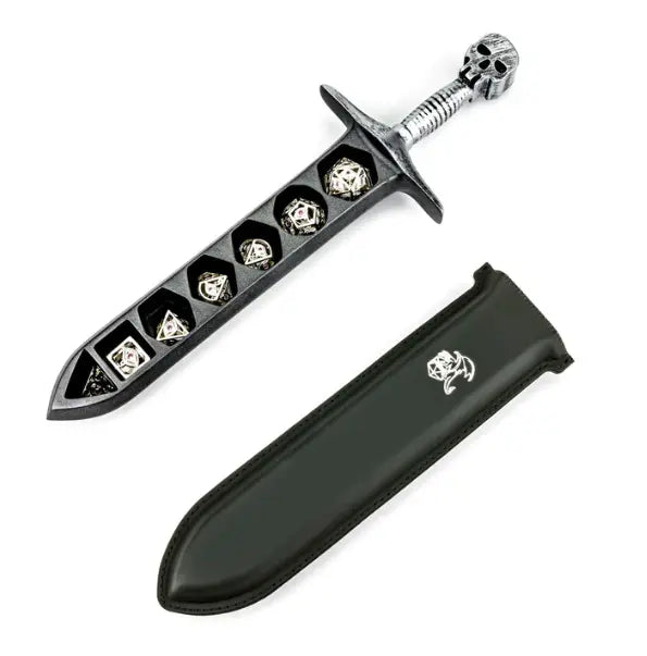 Grim Dagger Dice Case/Holder w/sheath Cover Silver