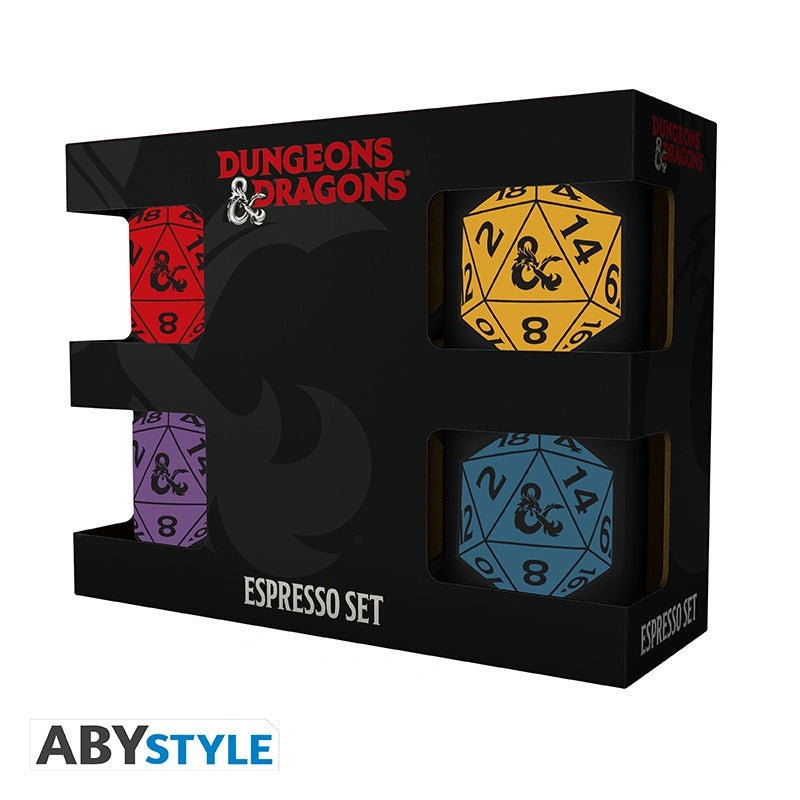 Dungeons & Dragons: Set 4 espresso mugs - D20