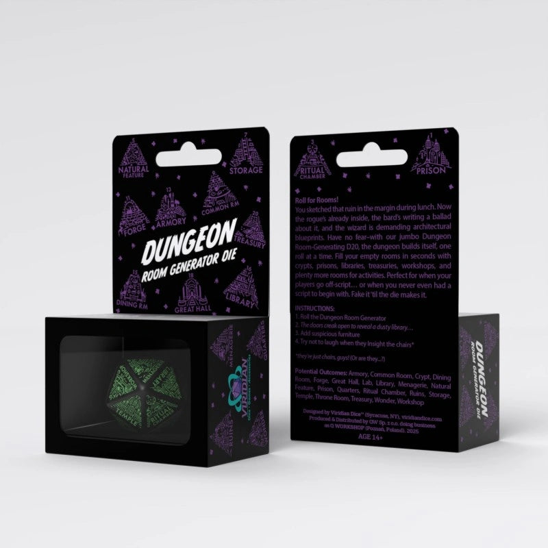 Dungeon Generator Die Black & Green