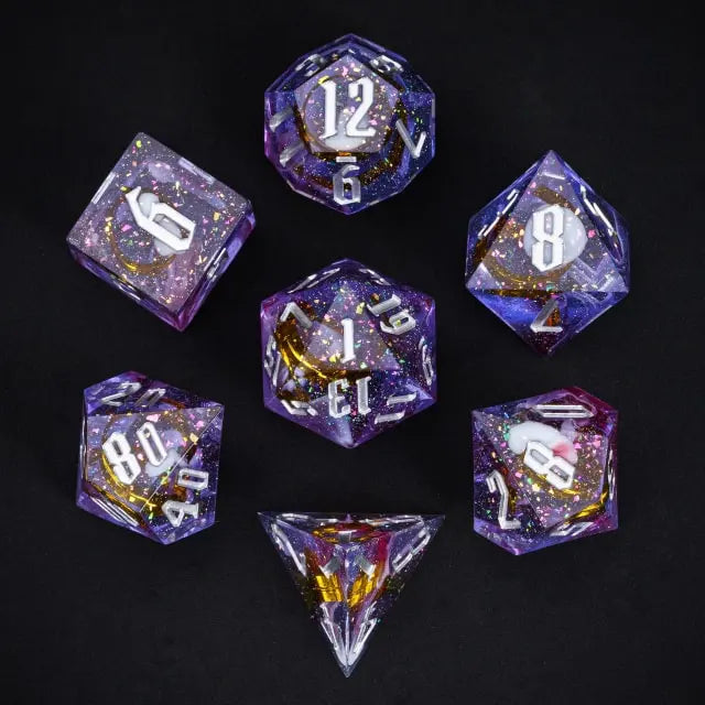 A Role Playing Dice Set - Purple Ribbon Dice