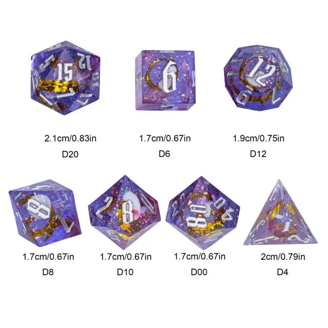 A Role Playing Dice Set - Purple Ribbon Dice
