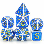A Role Playing Dice Set Metallic - Silver Blue ( Cloud Dragon )