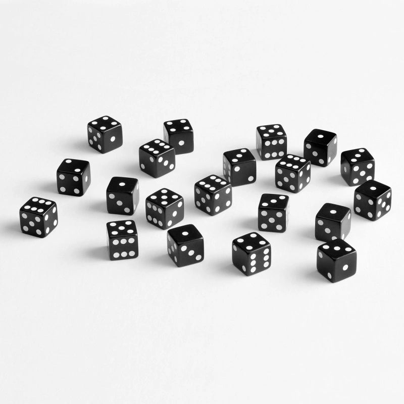 Full Pack of D6s Black & White (20)