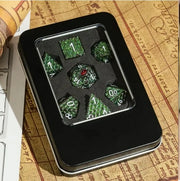 A Role Playing Dice Set: Metallic - Dragon Scale Dark Green Glitter