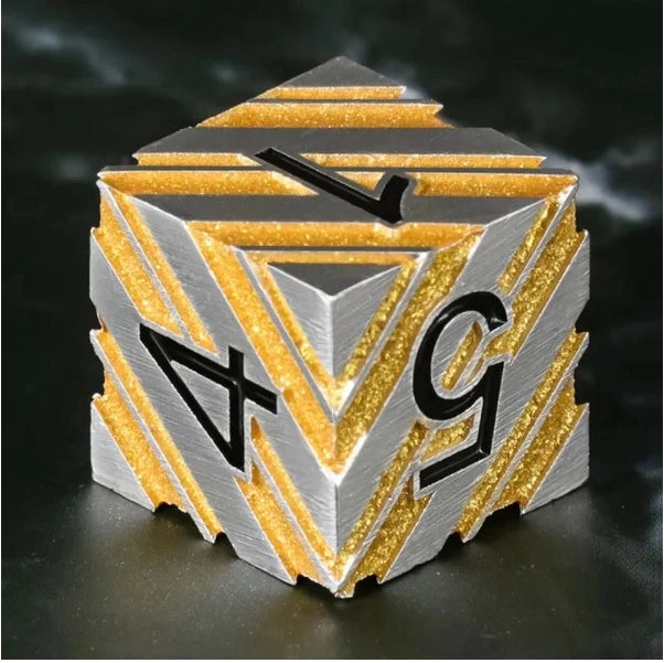 A Role Playing Dice Set Metallic - Gold Flash