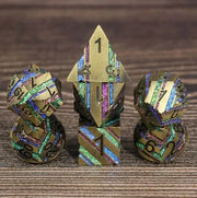 A Role Playing Dice Set Metallic - Gold Rainbow