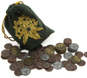Metal Coin Set with Floral Theme - For any Board Game