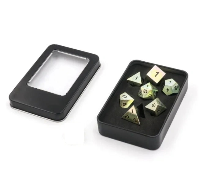 A Role Playing Dice Set Metallic - Metal - Svart Font