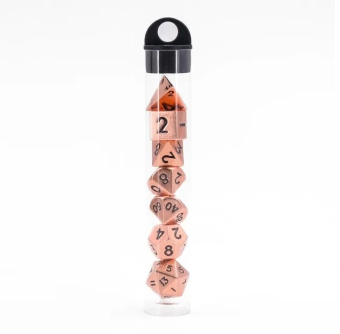 A Role Playing Dice Set Metallic - Mini Metall - Copper (storlek 10 mm)