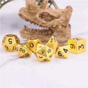 A Role Playing Dice Set Metallic - Mini Metall - Gold (storlek 10 mm)