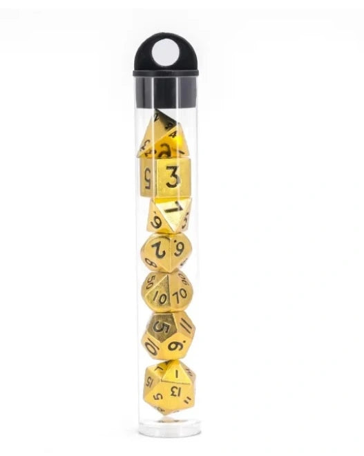 A Role Playing Dice Set Metallic - Mini Metall - Gold (storlek 10 mm)