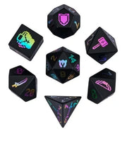 A Role Playing Dice Set - Obsidian Gemstone Dice