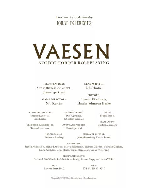 Vaesen Nordic Horror RPG