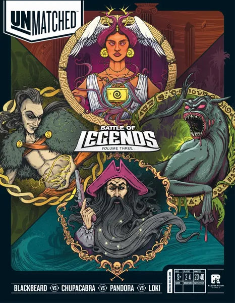 Unmatched Battle of Legends Vol. 3 Blackbeard Chupacabra Pandora Loki