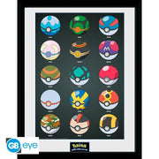 POKEMON - Framed print "Pokeballs" (30x40 cm)