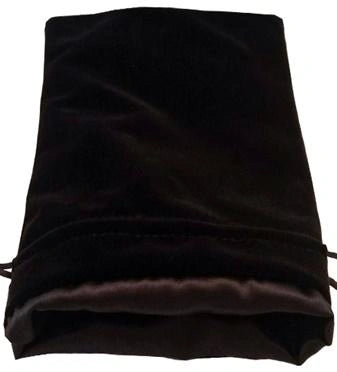 Black Velvet Dice Bag with Black Satin Lining