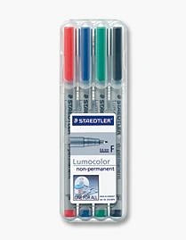 Staedtler Lumocolor Marker Wet Erase/Pen Set (4)