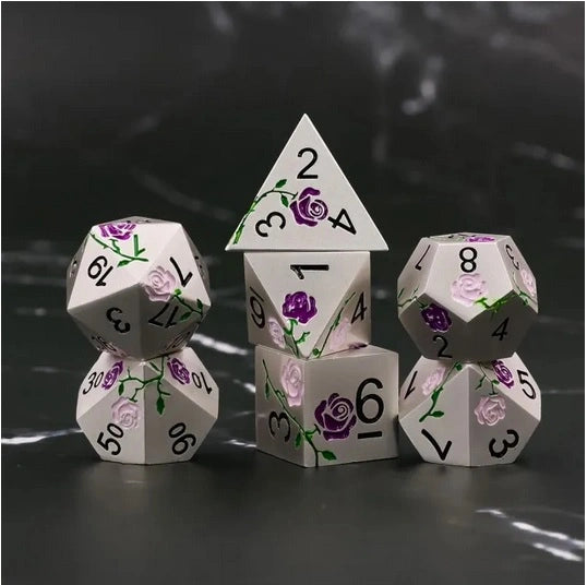 A Role Playing Dice Set Metallic - Purple/Pink Rose