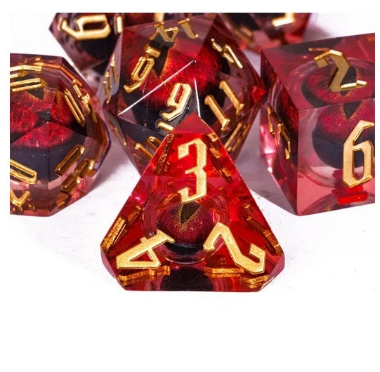 A Role Playing Dice Set - Red Eye (Liquid Core)