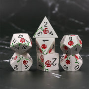 A Role Playing Dice Set Metallic - Red Rose