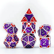 A Role Playing Dice Set Metallic - Steam Punk Lila/Röd